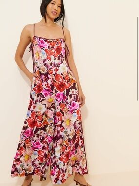 Anthropologie Floral Printed wide leg jumpsuit